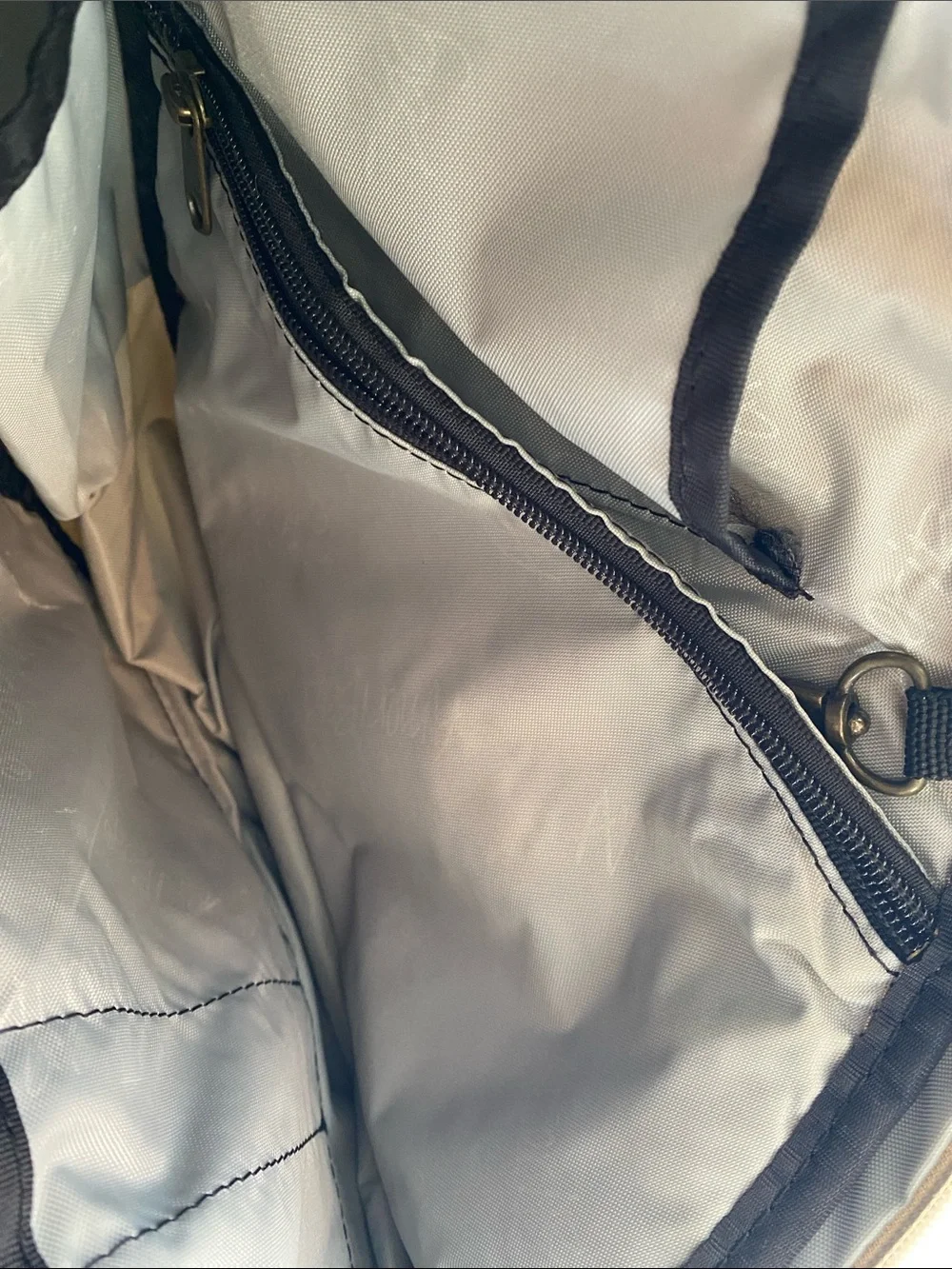 L.L. Bean Ameribag Khaki Canvas Sling Bag with Brown Leather Trim
